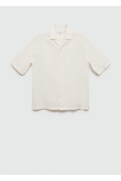 MANGO Man Rahat kesim %100 pamuk işlemeli gömlek