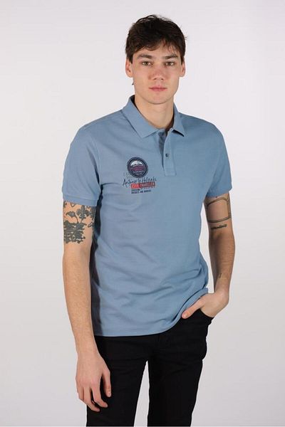 Arma Tricou albastru cu gât polo pentru bărbați Y 22374868701