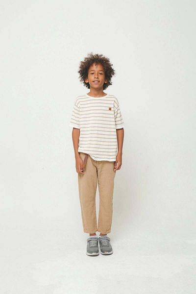Ugly Duck Beige Belted Linen Trousers for Boys Ages 06-16