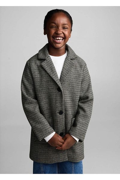MANGO Kids Παλτό με σχέδιο Houndstooth