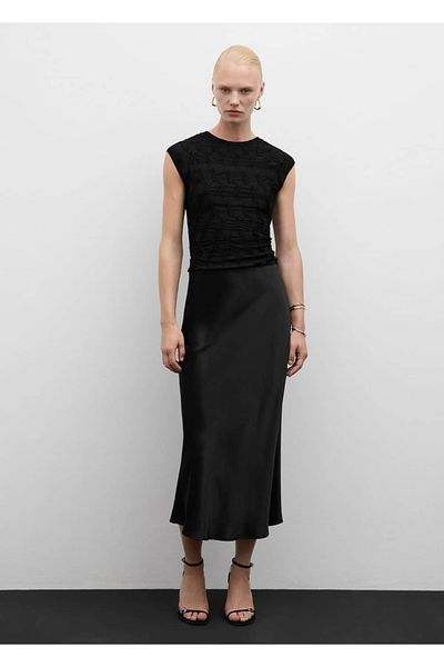 MANGO Woman Short Sleeve Textured T-Shirt