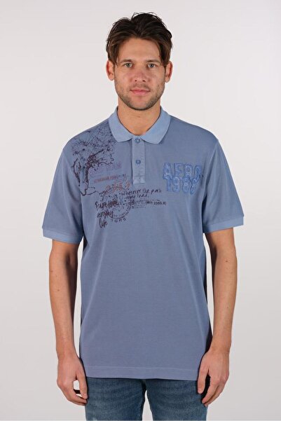 Arma Чоловіча темно-синя футболка з коміром-поло Y22374375001