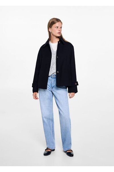 Mango Teen Krótki płaszcz z materiału