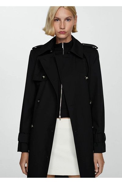 MANGO Woman Cotton Double-breasted Trench Coat