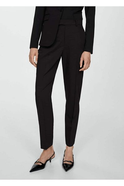 MANGO Woman Pantaloni din stofa cu croiala dreapta