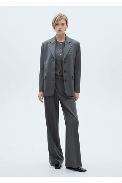 MANGO Woman Cloth pants with fine lines