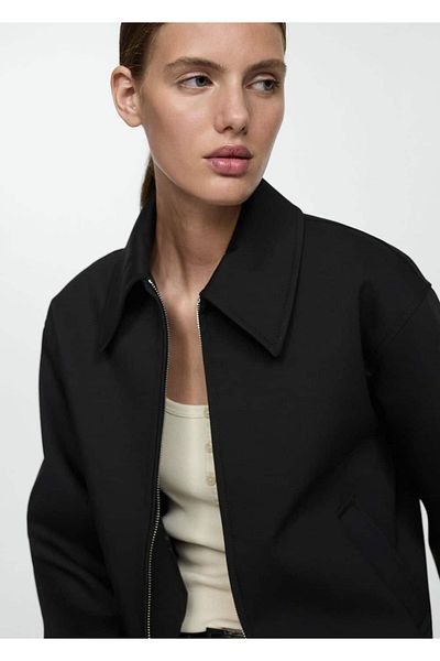 MANGO Woman Baumwolljacke mit Hemdkragen