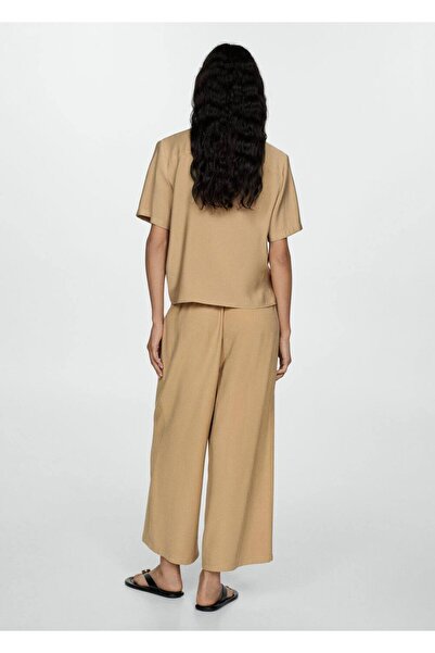 MANGO Woman Elastik belli wideleg pantolon