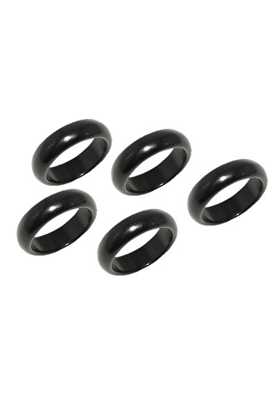 Hediyeleşin Agate Ring, Hajj and Umrah Distribution, Black - 25 Pieces