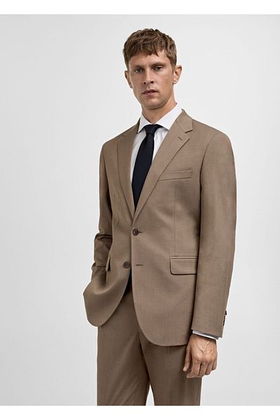 MANGO Man Comfort Stretch Fabric Slim Fit Blazer Jacket