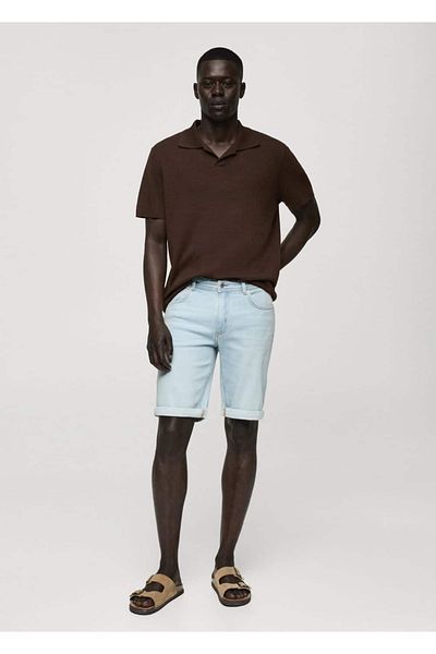 MANGO Man Slim fit τζιν βερμούδα
