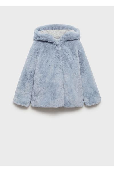 MANGO Kids Furry hooded coat