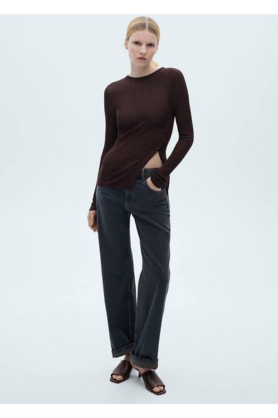 MANGO Woman Кожени сандали с котешки ток
