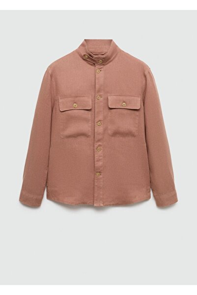 MANGO Man Cepli %100 keten gömlek ceket