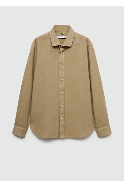 MANGO Man Klasik Kesim Keten Gömlek