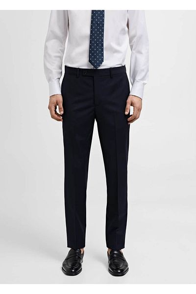 MANGO Man 100% Unprocessed Wool Slim Fitting Trousers