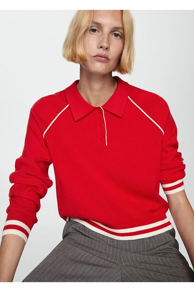 MANGO Woman Sweater with Contrasting Edge