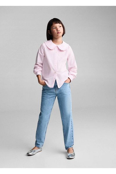 MANGO Kids Perforiertes Hemd mit Babykragen