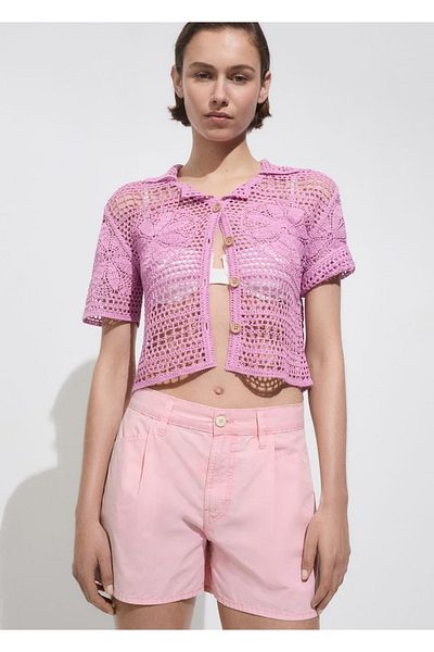 MANGO Woman Straight-Cut Denim Shorts