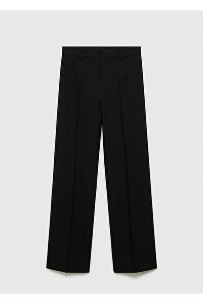 MANGO Woman Dekoratif dikişli düz kesim pantolon