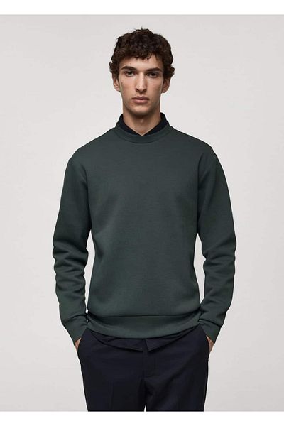 MANGO Man Φούτερ από ύφασμα Comfort Stretch κατά των ρυτίδων