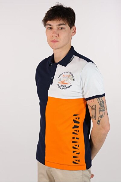 Arma Чоловіча темно-синя футболка з коміром-поло Y22374303101