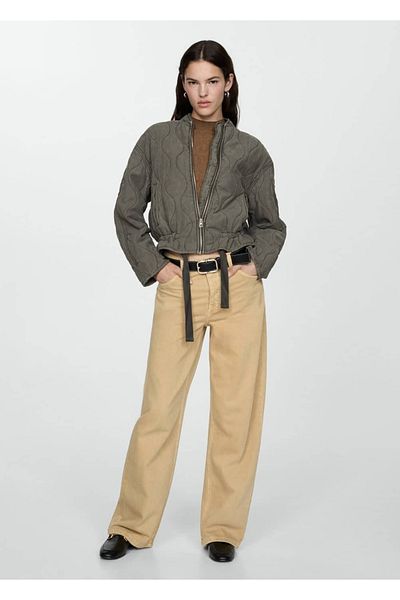 MANGO Woman Gathered Quilted Jacket
