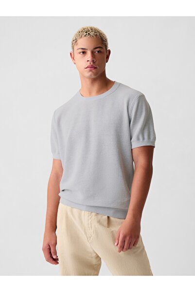 GAP Erkek Gri Keten Karışımlı Triko Kazak