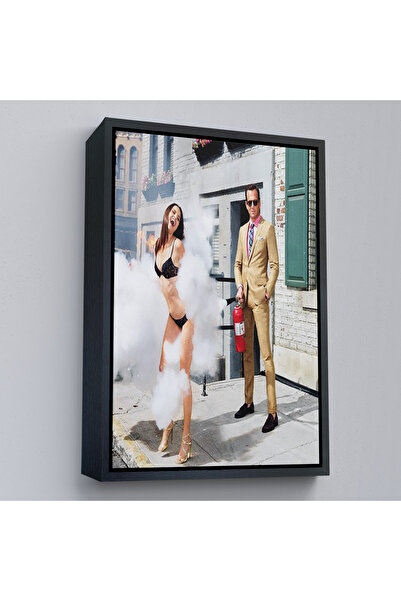 Limitless Man Dealing with a Tube with a Wooden Frame Woman Painting-7755