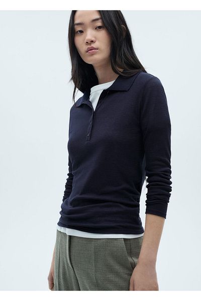 MANGO Woman Polo shirt with buttoned collar