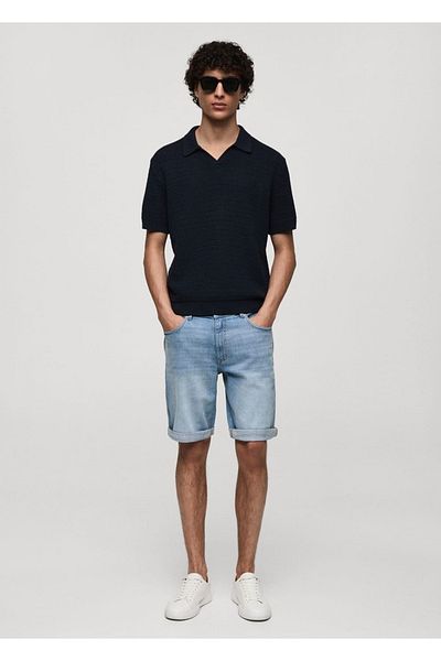 MANGO Man Slim fit τζιν βερμούδα