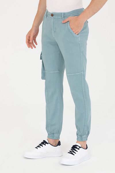 U.S. Polo Assn. Ανδρικό παντελόνι από καμβά μέντας 50263815-VR152