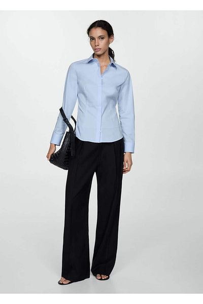 MANGO Woman Cămașă slim din bumbac