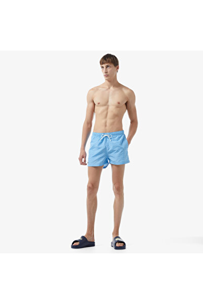 Lacoste Erkek Desenli Mavi Mayo Şort