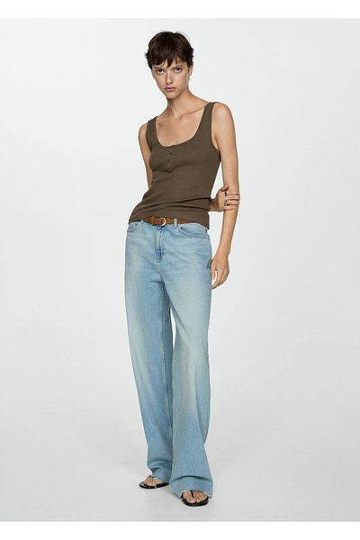MANGO Woman Strappy Buttoned Blouse