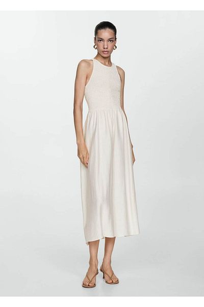 MANGO Woman Rochie evazată cu șnur