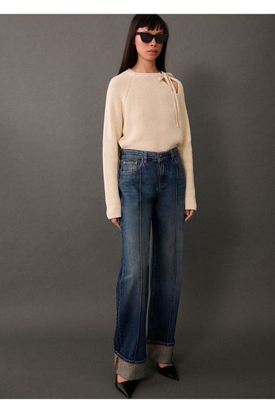 MANGO Woman Cut-Out Detailed Knitted Sweater
