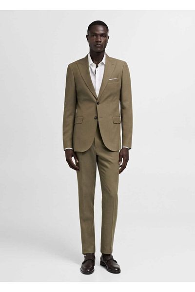 MANGO Man Tencel ™   Slim Fit Pleated Fabric Pants