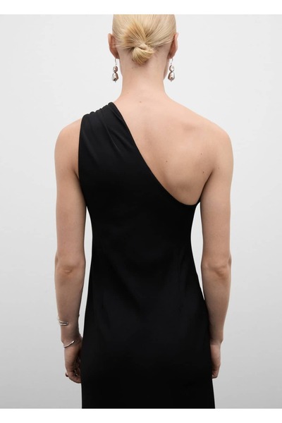 MANGO Woman Drape detaylı asimetrik elbise