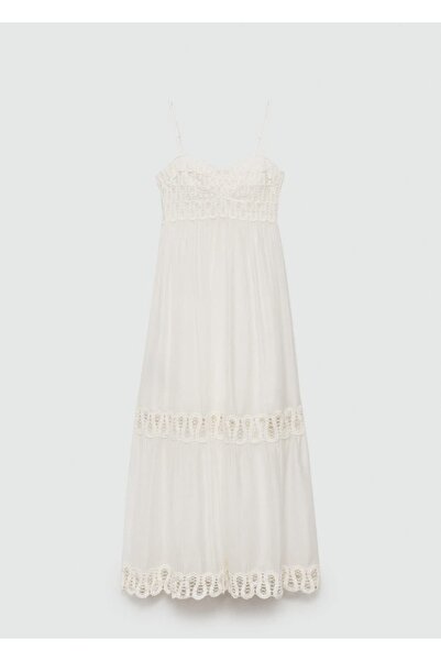 MANGO Woman İşleme detaylı elbise
