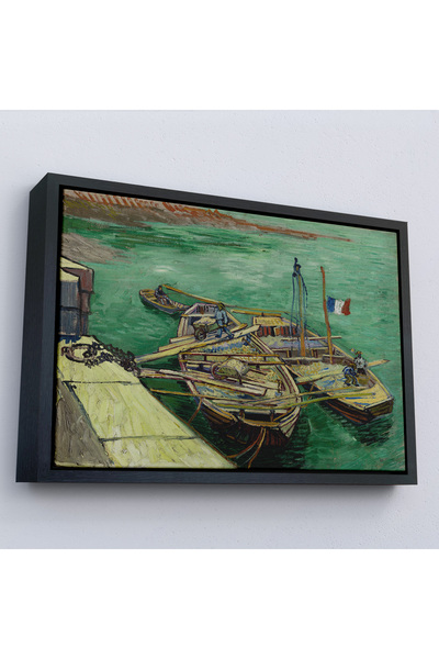 Oxyteez Vincent Van Gogh cu cadru din lemn - Pictură de molo cu oameni care d...