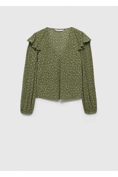 MANGO Woman Μπλούζα με μοτίβο φλουριά