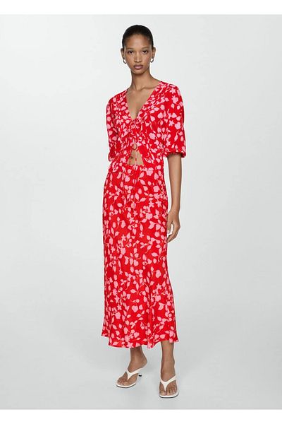 MANGO Woman Langer Rock mit Muster