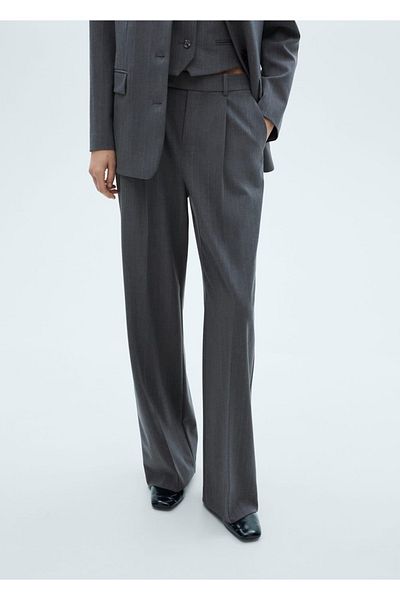 MANGO Woman Cloth pants with fine lines