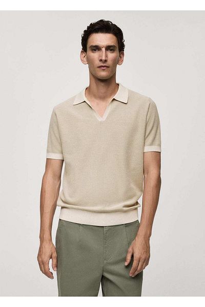 MANGO Man Molded Polo Shirt with Contrast Trim