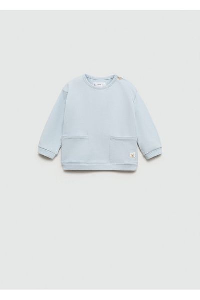 MANGO Baby Памучен пуловер с джобове