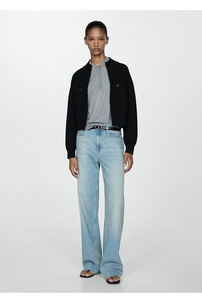 MANGO Woman Knitwear Jacket with Pockets