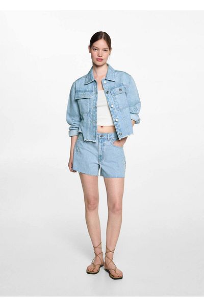 Mango Teen Palton din denim stea