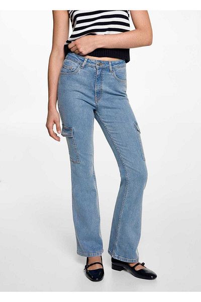 Mango Teen Cargo Cut Flare Jean