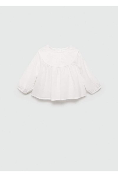 MANGO Baby Κεντημένη βαμβακερή μπλούζα